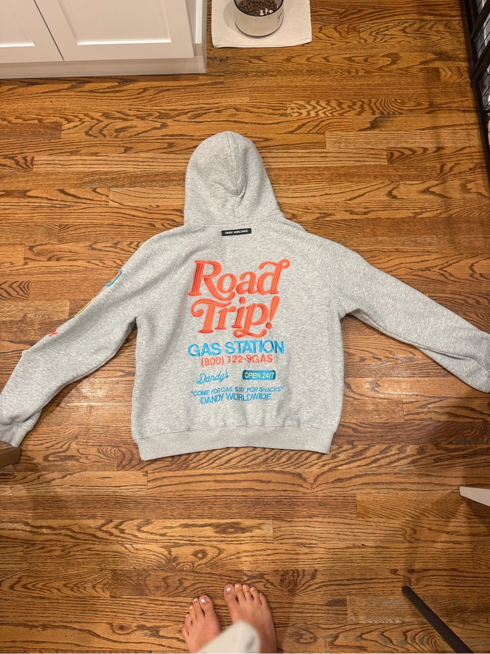 Road Trip! Graphic Zip-Up Hoodie Sweater - Gray